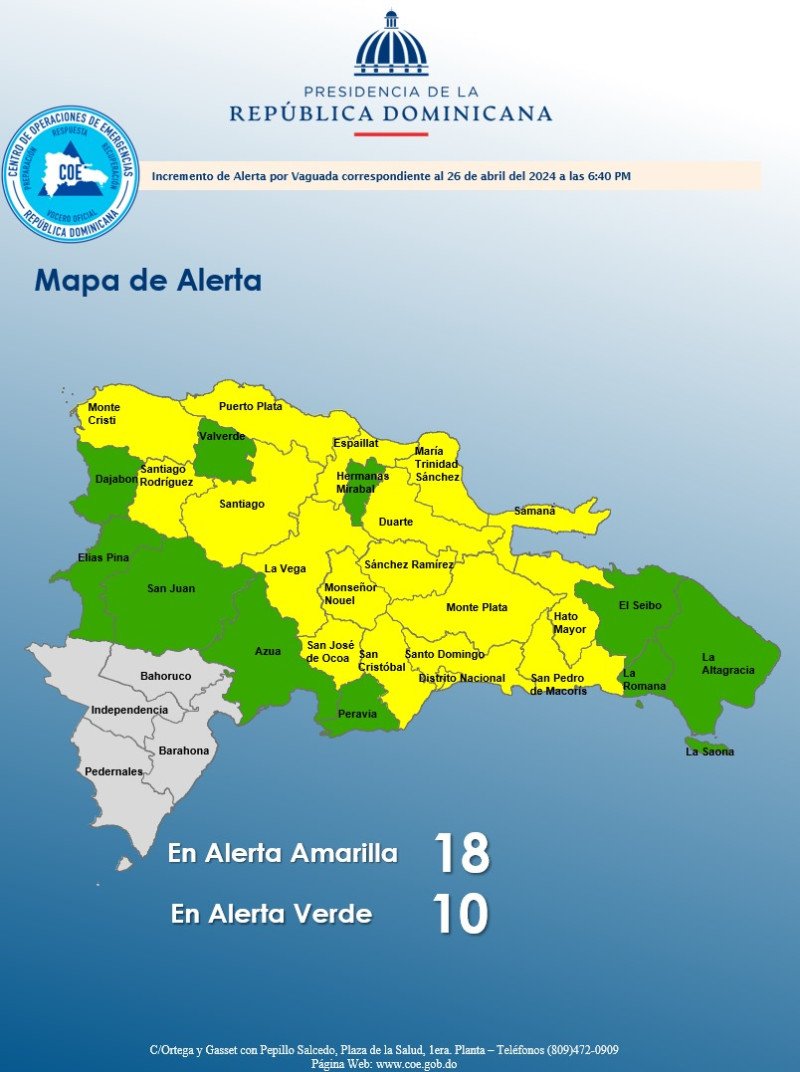 Alerta meteorológica por efectos de vaguada sobre el país