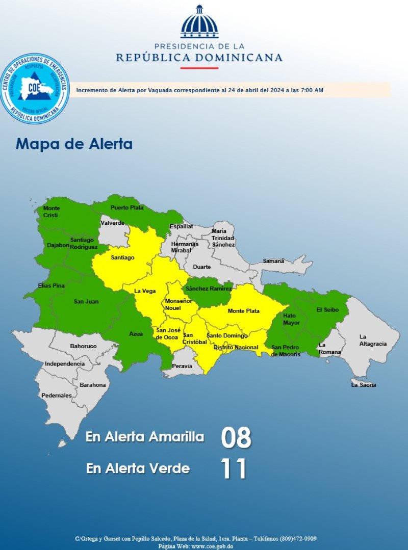 Posibles inundaciones para hoy en 19 provincias en alertas por vaguada