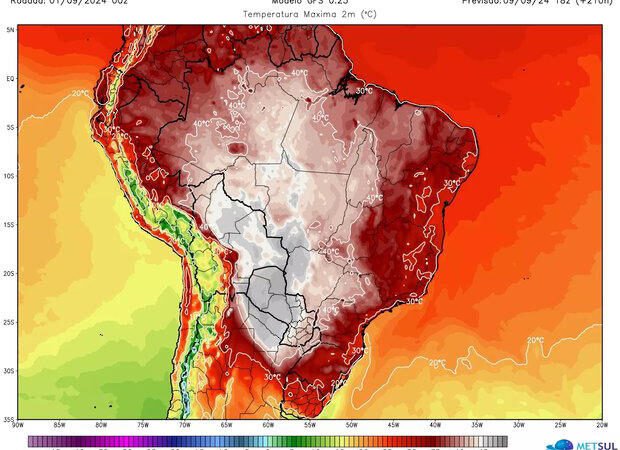 MetSul emite una alerta por “ola de calor extremo” en setiembre