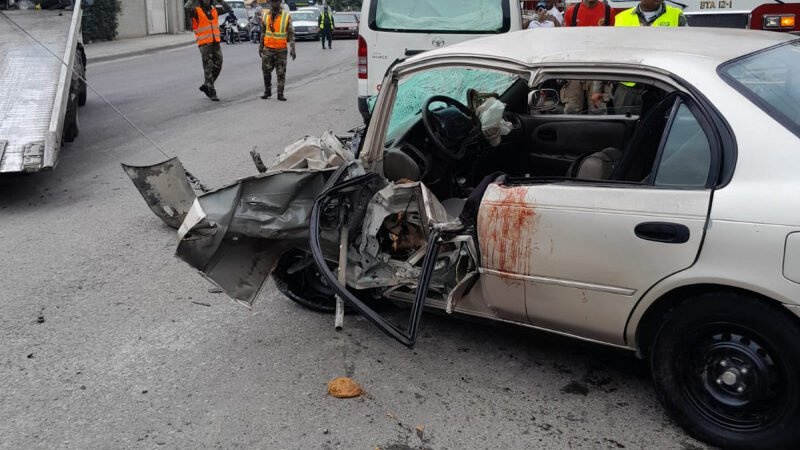 Ocho se lesionan en accidente de tránsito