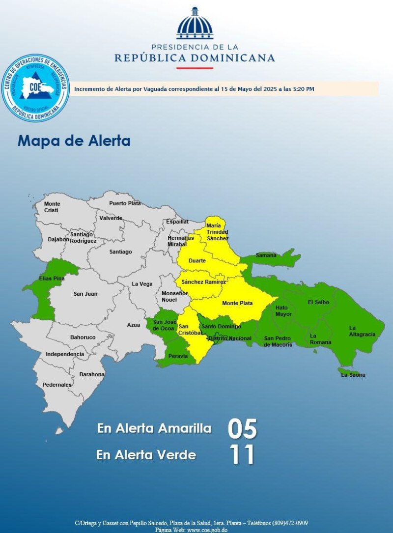 Pronóstico del clima y medidas del COE en República Dominicana