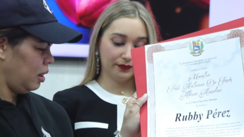 Otorgan de manera póstuma la nacionalidad venezolana a Rubby Pérez