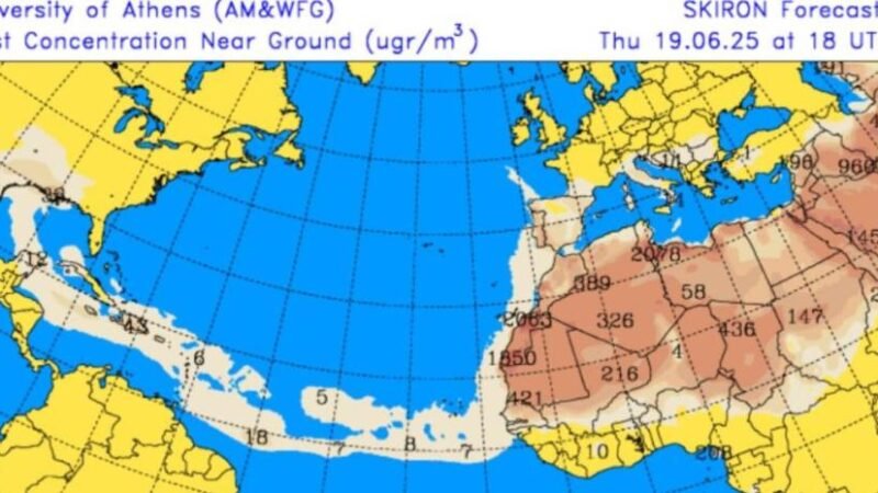 El polvo del Sahara y lluvias en algunas localidades para este viernes