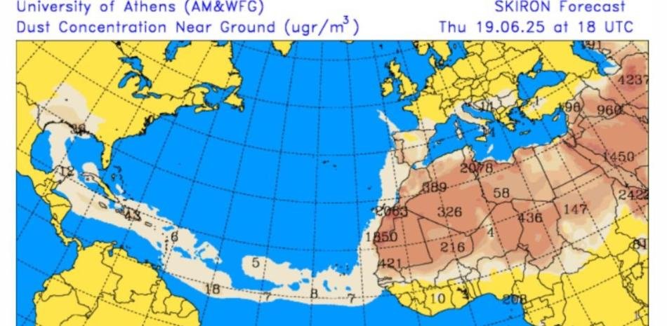 El polvo del Sahara y lluvias en algunas localidades para este viernes