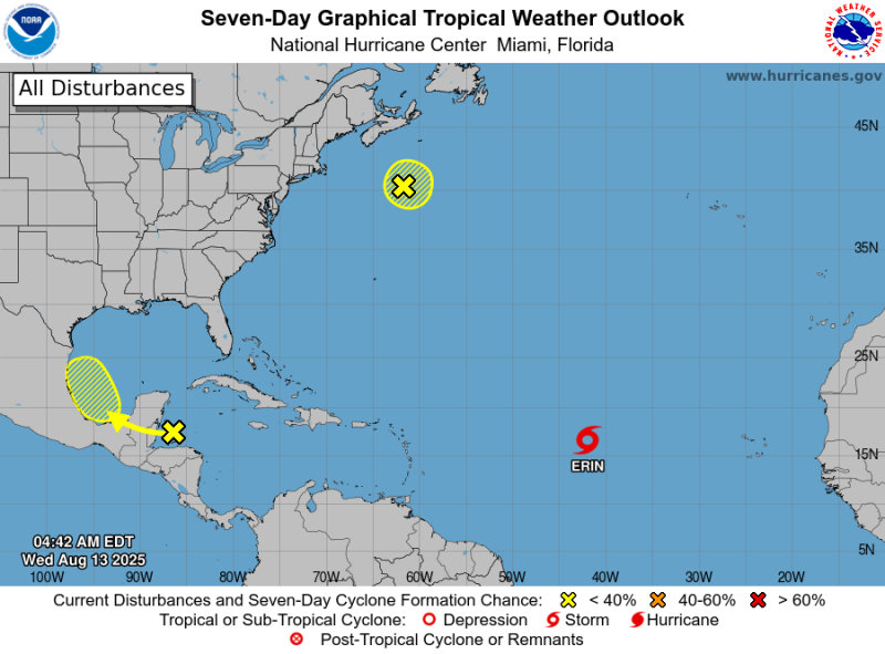 La tormenta tropical Erin podría convertirse en huracán
