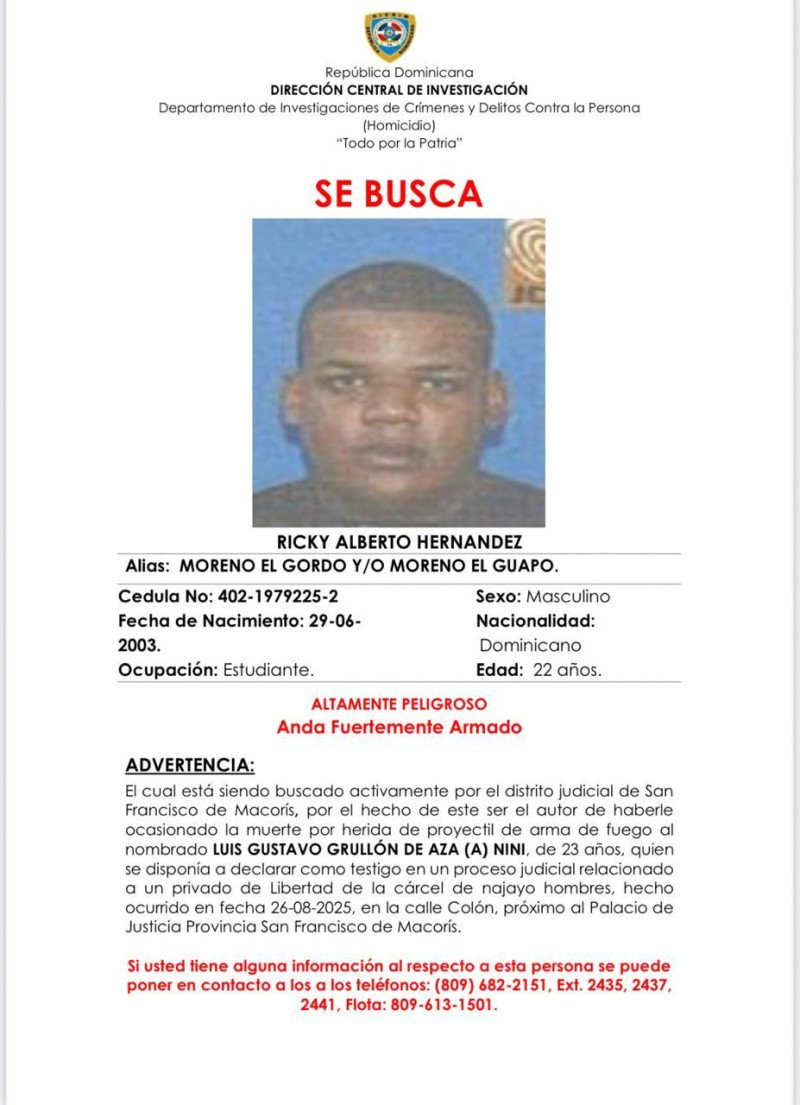 “Moreno el Guapo” ultima un testigo en juicio en San Francisco de Macorís