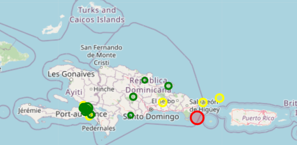 Temblor 5.2 grados se registra en el mar Caribe cerca de la isla Saona