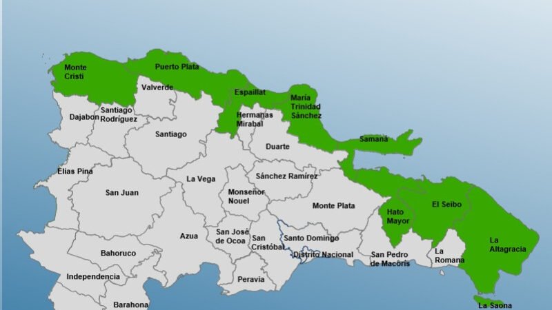 8 provincias en alerta verde por el huracán Erin
