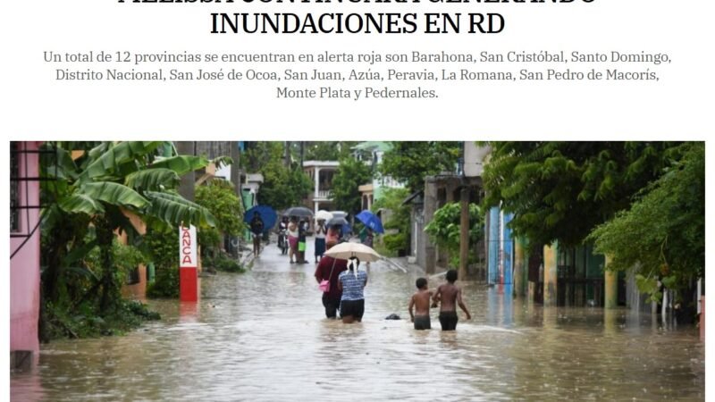 Melissa continuará generando inundaciones en RD