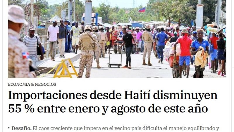 Las Importaciones Haitianas disminuyen 55 % entre enero y agosto de este año
