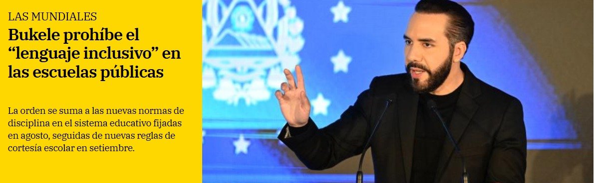 Bukele y el “lenguaje inclusivo” en las escuelas públicas