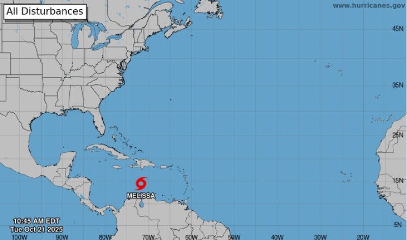 Melissa podría ser un huracán al acercarse a Haití