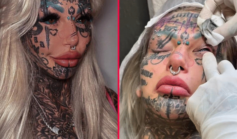 Mujer con el 96% de su cuerpo tatuado decide eliminarse los tatuajes del rostro para verse natural