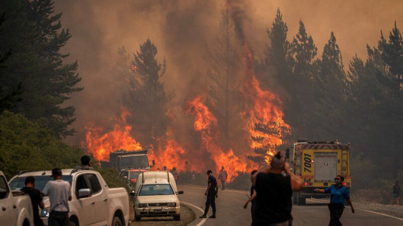 Incendios descontrolados en la Patagonia