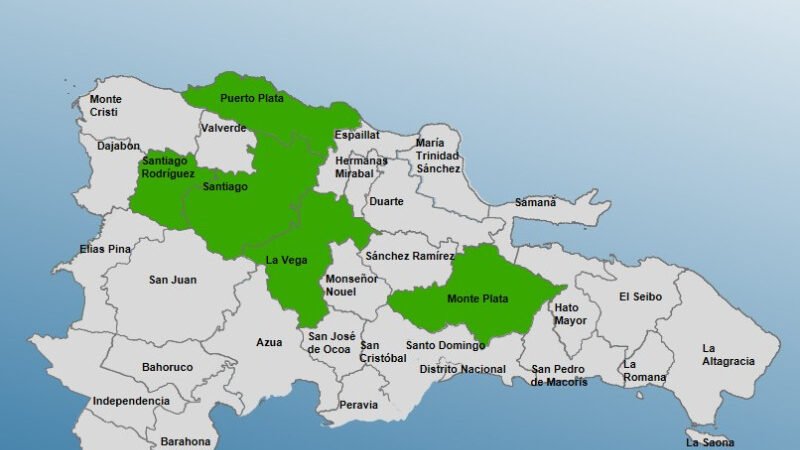 Cinco provincias en alerta verde por vaguada