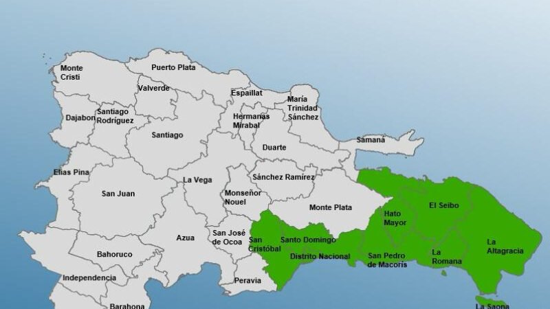 Gran Santo Domingo y otras seis provincias en alerta verde