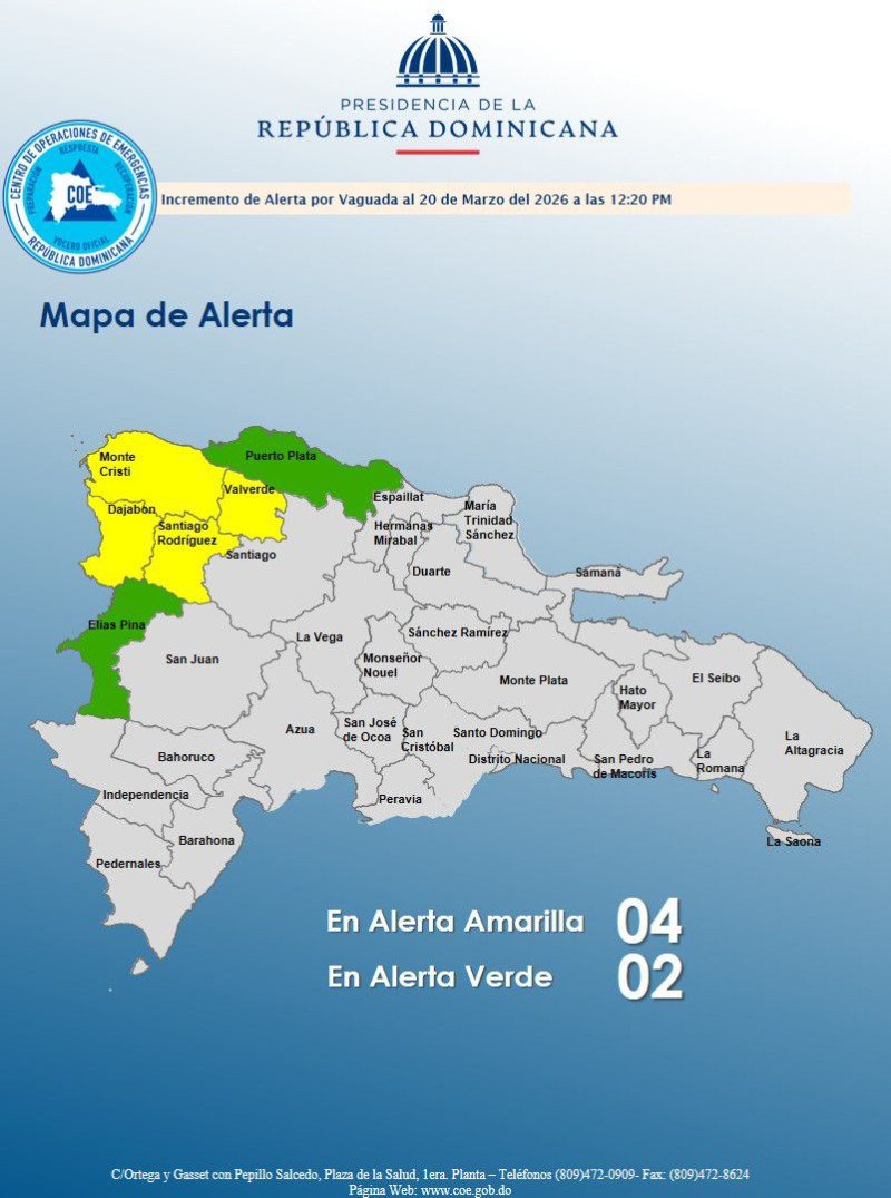 Cuatro provincias en alerta amarilla ante lluvias