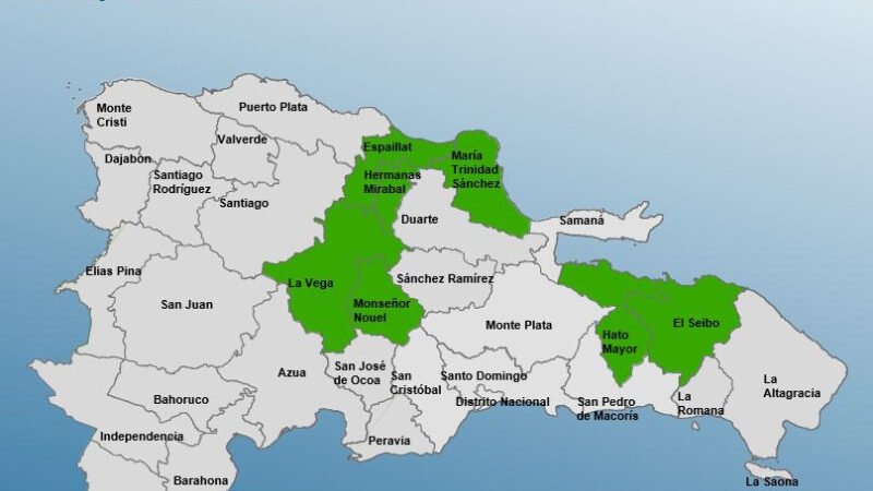 Colocan siete provincias en alerta verde