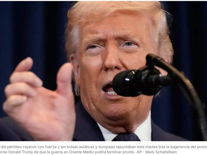 Cae el precio del petróleo y sube la bolsa tras el anuncio de Trump sobre un pronto fin de la guerra