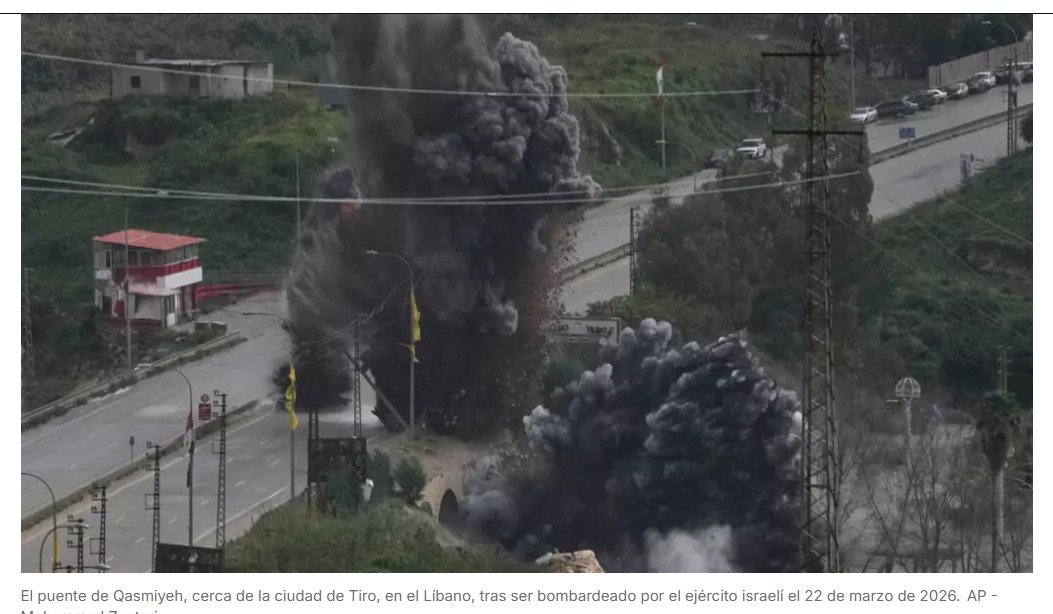 Israel intensifica su ofensiva en Líbano y destruye puentes clave sobre el río Litani