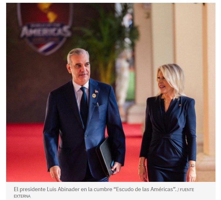 Luis Abinader  en  la cumbre “Escudo de las Américas” convocada por Donald Trump