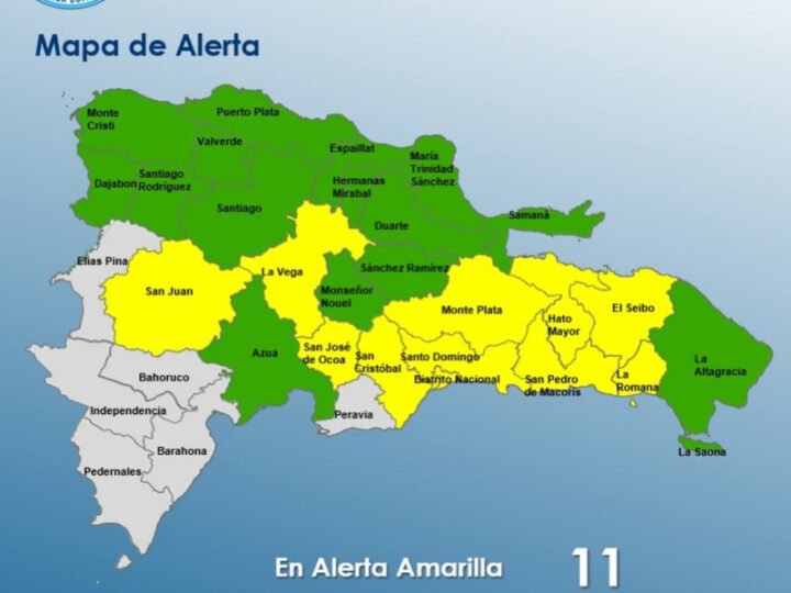 Once provincias en alerta amarilla