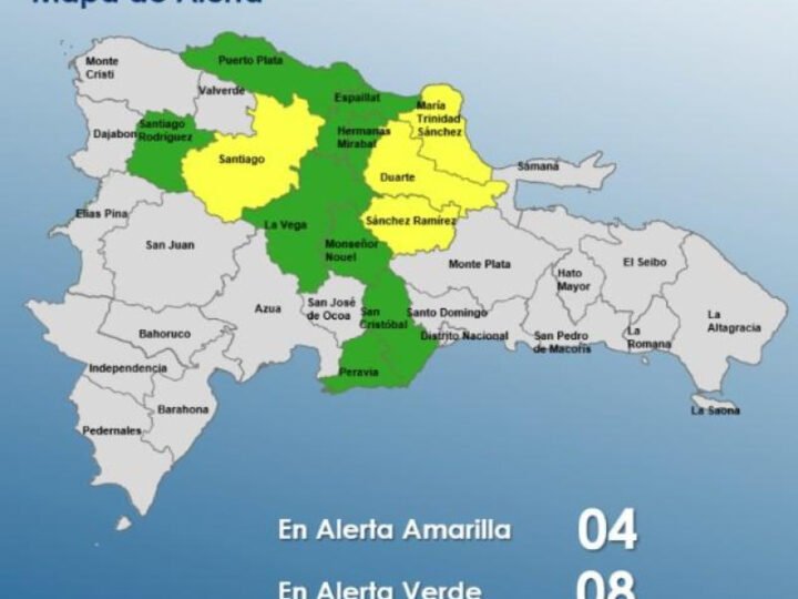 Alerta amarilla para cuatro provincias y ocho en verde