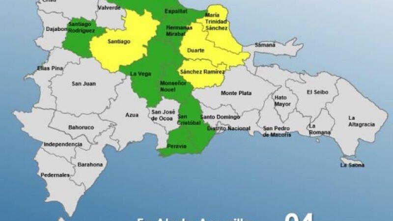 Alerta amarilla para cuatro provincias y ocho en verde