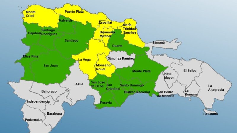 19 provincias en alerta por fuertes lluvias