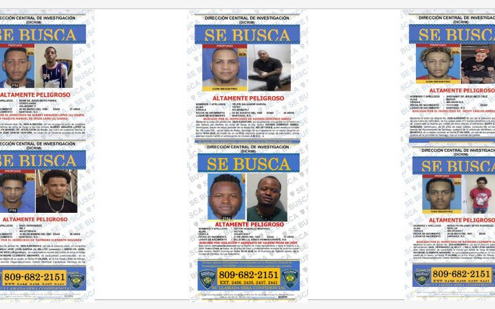 Los seis fugitivos en la lista de la Policía Nacional