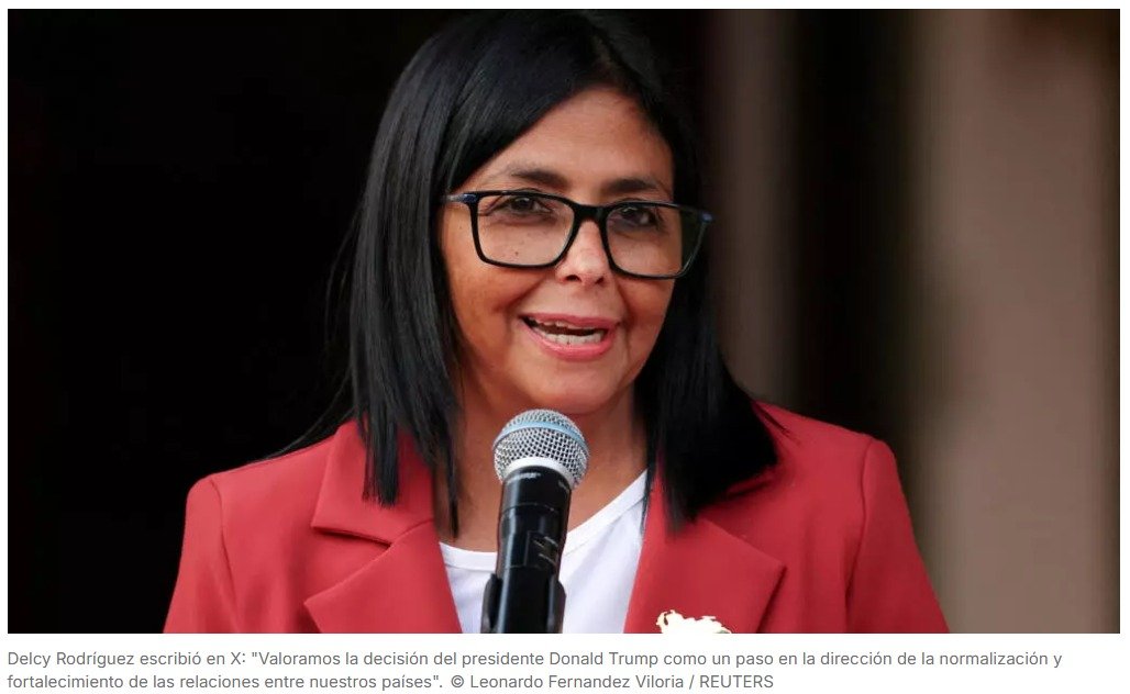 EEUU levanta las sanciones contra la presidenta interina de Venezuela, Delcy Rodríguez