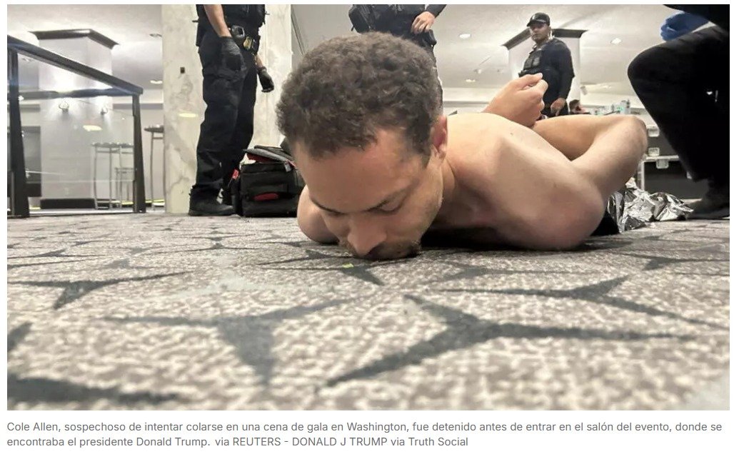 Comparece ante la justicia el autor del atentado frustrado en la gala en presencia de Trump