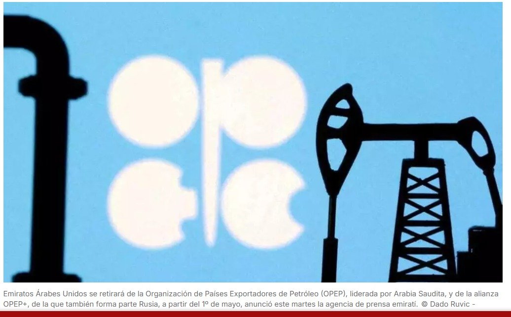 Emiratos Árabes Unidos anuncia que dejará la OPEP el viernes