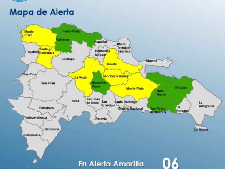Disminuyen a seis las provincias en alerta amarilla