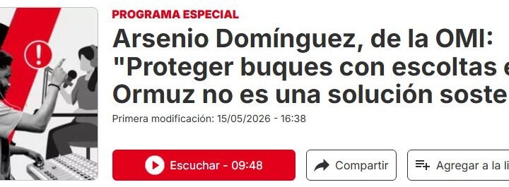 Arsenio Domínguez, de la OMI: «Proteger buques con escoltas en Ormuz no es una solución sostenible»