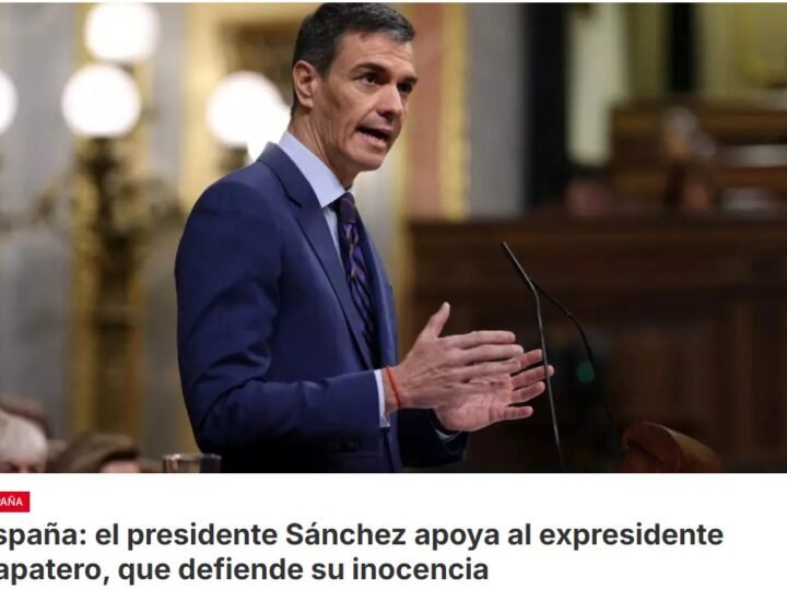 El presidente del gobierno español Pedro Sánchez expresó todo su «apoyo» al exjefe del ejecutivo José Luis Rodríguez Zapatero, tras conocerse la víspera que es investigado por tráfico de influencias