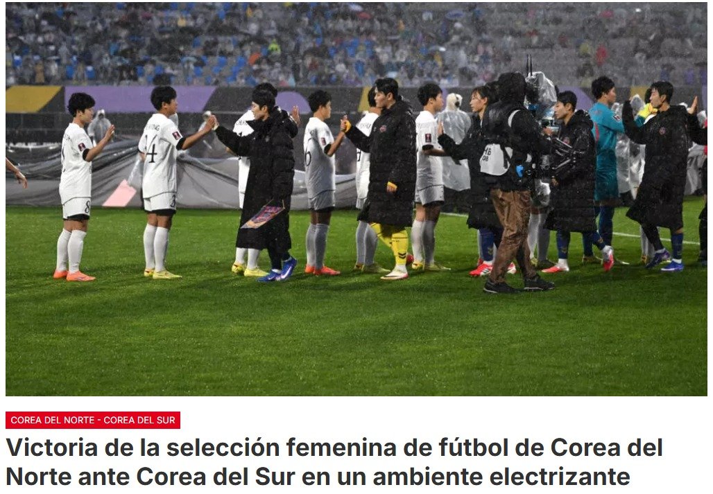 En Corea del Sur, un partido histórico de fútbol femenino enfrentó a una selección norcoreana con una surcoreana