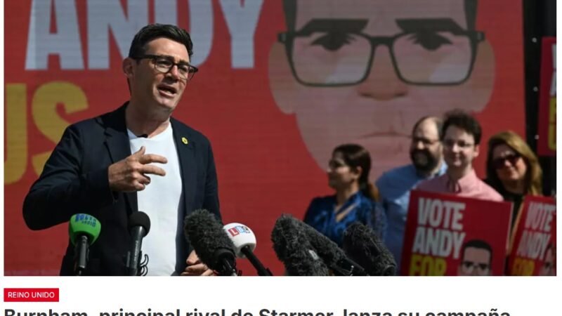 Andy Burnham, considerado el principal rival del primer ministro Keir Starmer dentro del Partido Laborista, lanzó este viernes su campaña en el norte de Inglaterra
