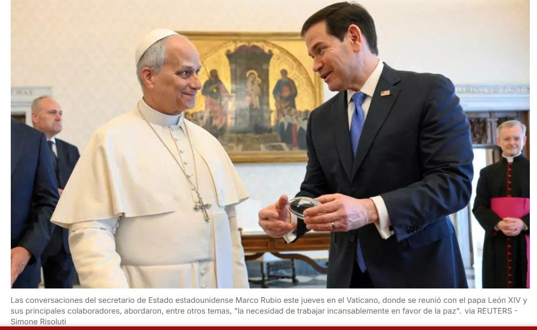 Marco Rubio y el papa León XIV coinciden en la necesidad de trabajar por la paz