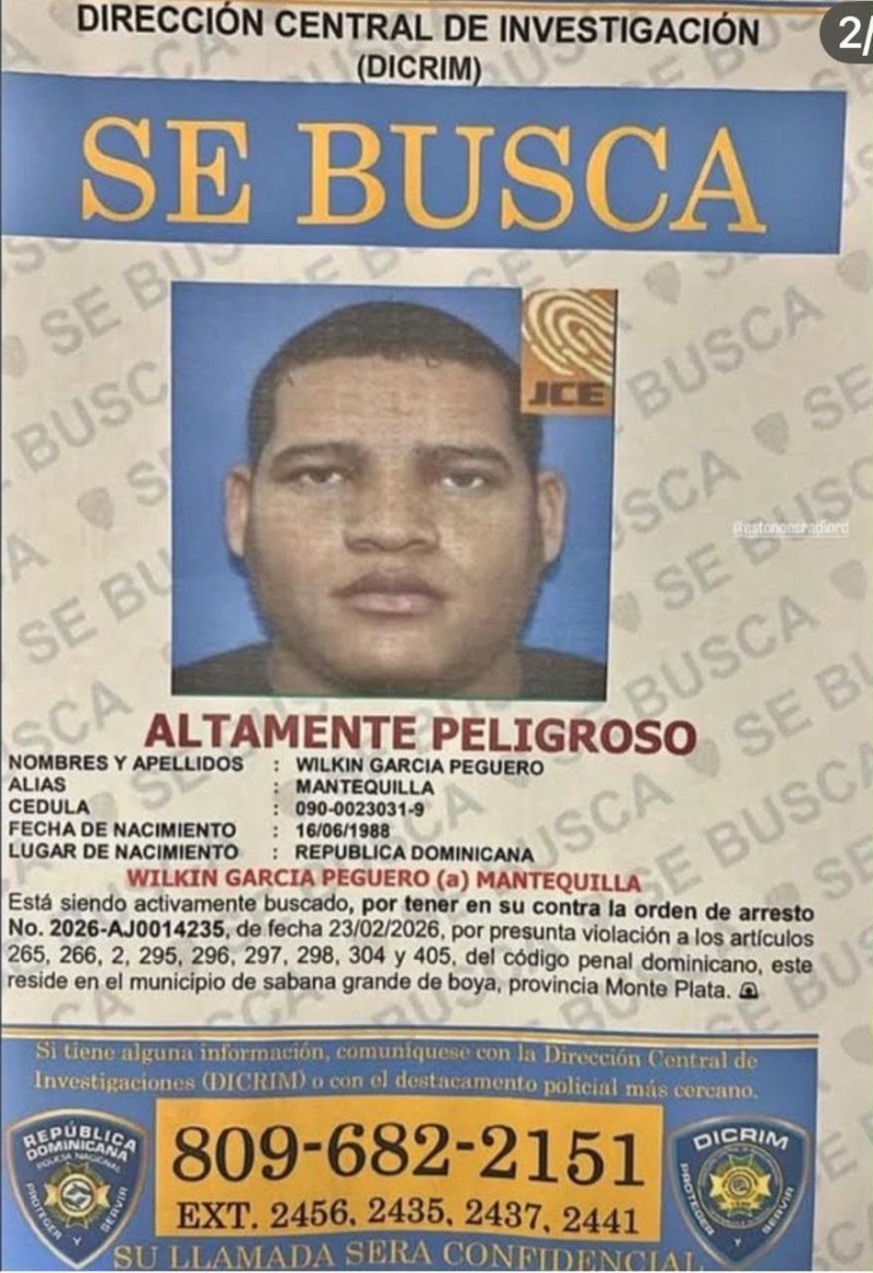 “Mantequilla”  es buscado por la Policía por tentativa de homicidio, asociación de malhechores y estafa