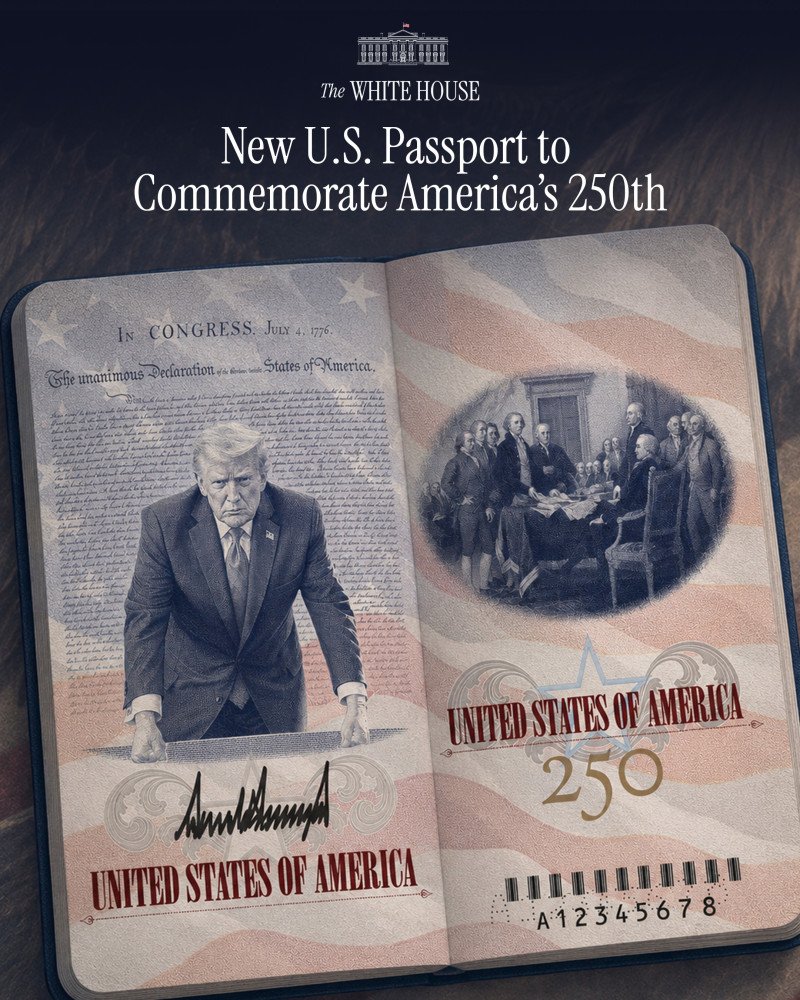 Trump presenta el nuevo pasaporte de EEUU, «¡Bienvenido, pero pórtate bien!»
