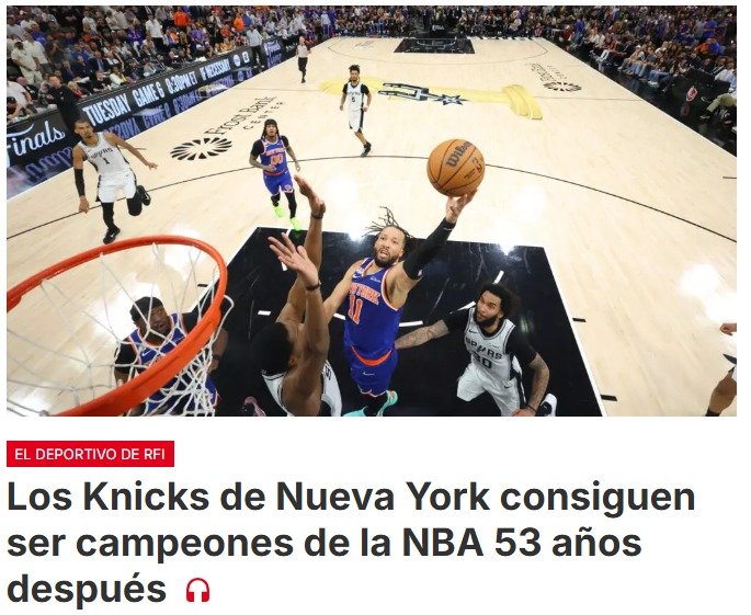 Los New York Knicks conquistan el tercer campeonato de la NBA. Rompen una sequía de 53 años sin ganar título