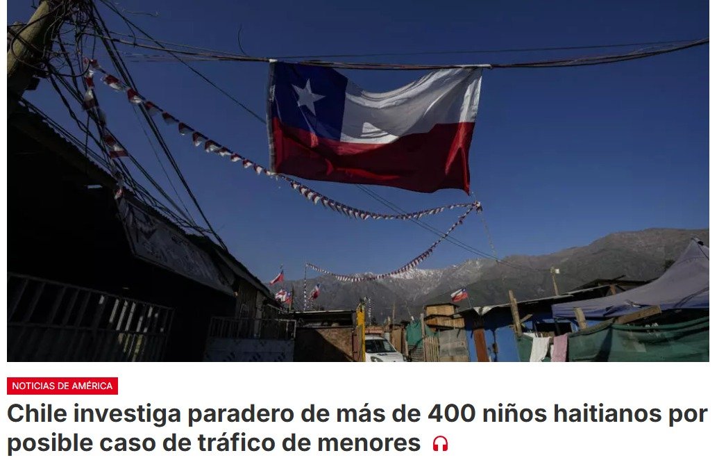 La Fiscalía de Chile va a investigar un posible caso de tráfico de niños y adolescentes procedentes de Haití que llegaron a Chile en 2025