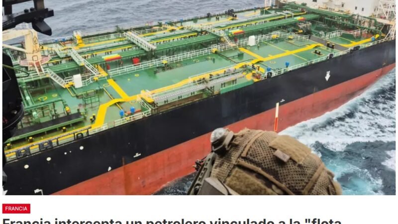 Emmanuel Macron, anuncia la interceptación en el océano Atlántico de un petrolero sancionado por la Unión Europea  procedente de Rusia