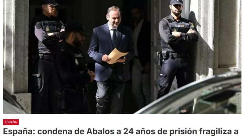 Exministro de Transportes José Luis Ábalos condenado a 24 años de cárcel por corrupción, en un fallo que debilitaría al presidente del Gobierno en el tramo final de la legislatura