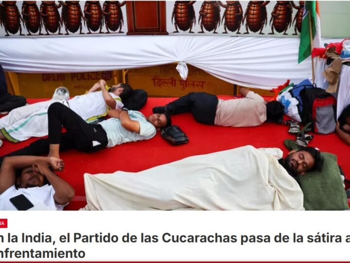 Los activistas del Partido de las Cucarachas ocupan un recinto en Nueva Delhi, a pesar de la orden de desalojo de la policía