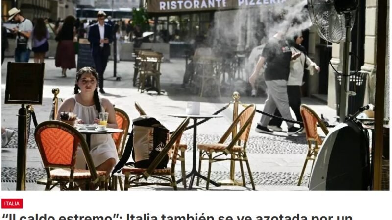 El Ministerio de Salud de Italia declara la alerta roja por calor en 15 ciudades, entre ellas Roma y Milán