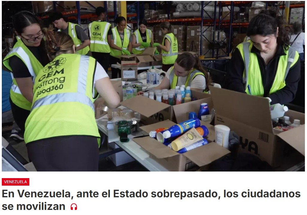 Delcy Rodríguez sobrepasada, mientras ciudadanos venezolanos llenan vacío, rescatan sobrevivientes, atienden heridos y llevan comida al personal médico