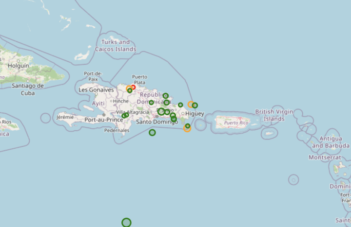  Enjambre de sismos en la costa sur dominicana