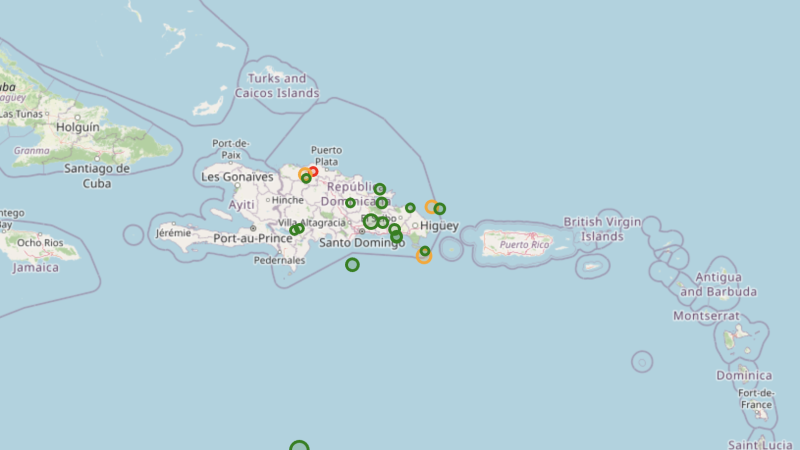  Enjambre de sismos en la costa sur dominicana